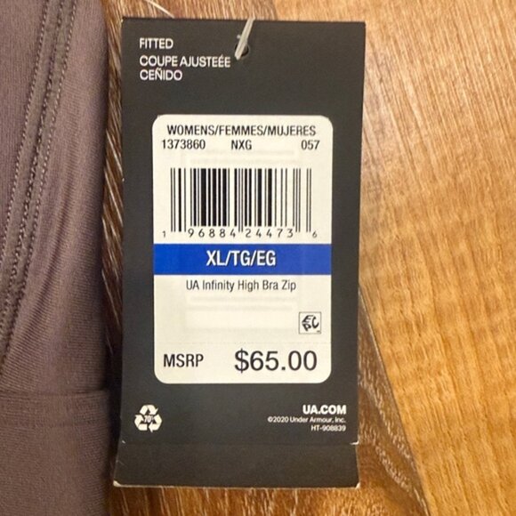 Under Armour Women’s UA Infinity High Zip Sports Bra (Size: XL)(NWT) - Picture 9 of 16